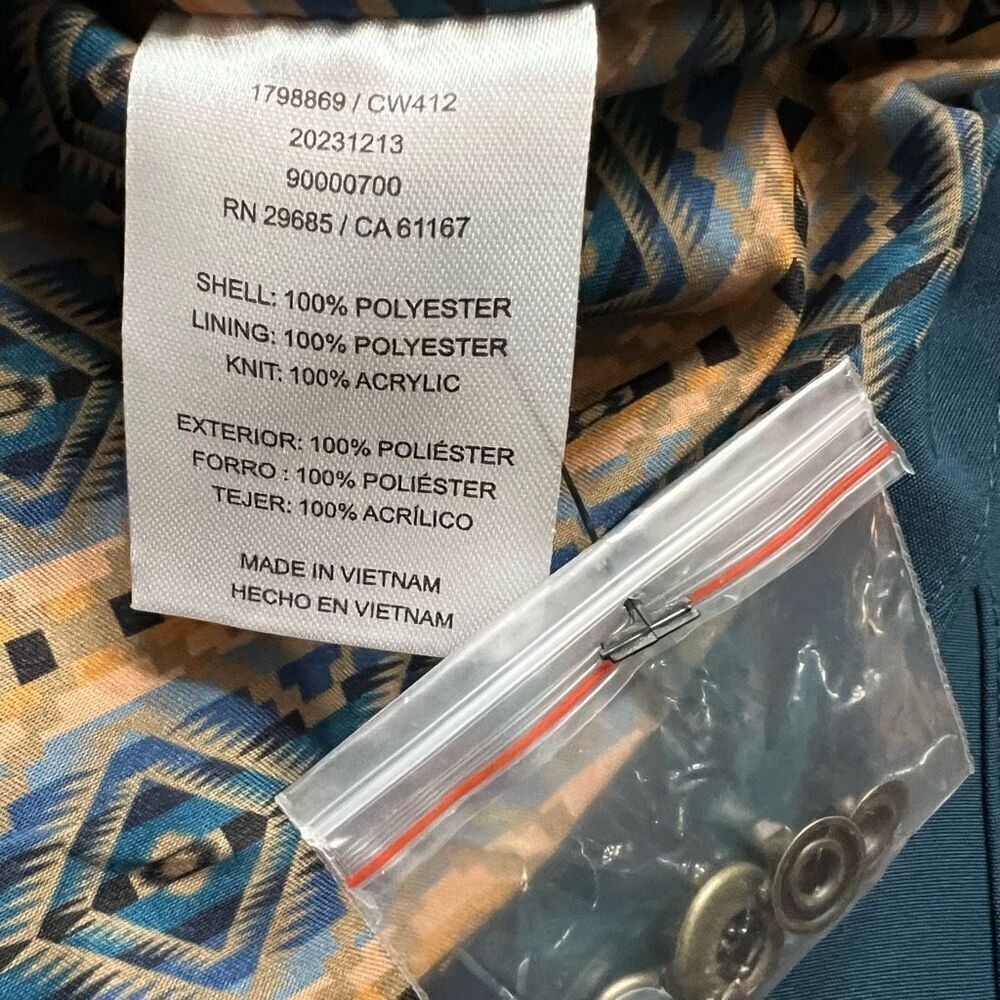 PENDLETON Women’s Jacket Medium Blue Lined Ribbed… - image 7